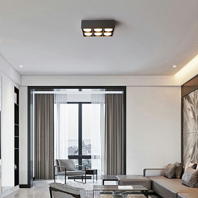 White Led Flush Mount Lights Rectangle Shade Simplicity Style Acrylic Led Flush Mount Fixture for Dining Room