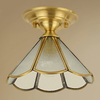 1-Light Flush Mount Light Traditional Style Cone Shape Metal Ceiling Mounted Fixture