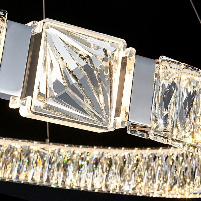 1-Light Hanging Chandelier Minimalist Style Ring Shape Metal Pendant Light