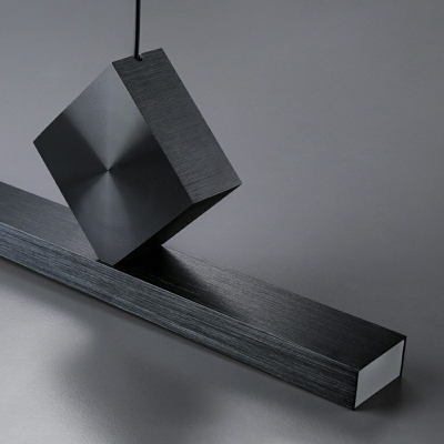 1-Light Island Pendants Modern Style Liner Shape Metal Hanging Chandelier Light