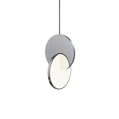 1-Light Pendulum Lights Minimalist Style Round Shape Metal Warm Light Hanging Lamps