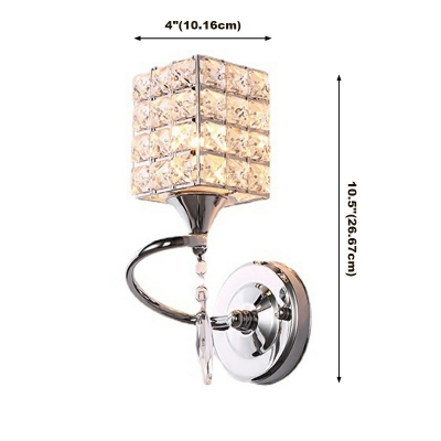 1-Light Sconce Light Fixtures Modernist Style Square Shape Metal Wall Mount Lamp