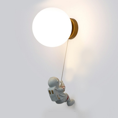 1-Light Sconce Lights Simplicity Style Globe Shape Glass Wall Mounted Light