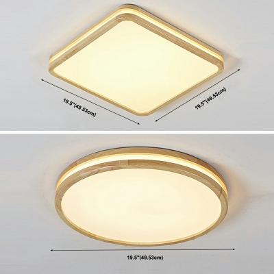 1 Light Square Shade Flush Light Modern Style Acrylic Led Flush Light for Dining Room