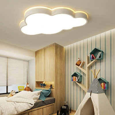 2-Light Flush Mount Led Lights ​Minimalist Style Clound Shape Metal Ceiling Lighting