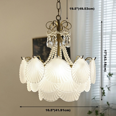 5-Light Pendant Light Fixtures ​Minimalist Style Shell Shape Metal Hanging Chandelier