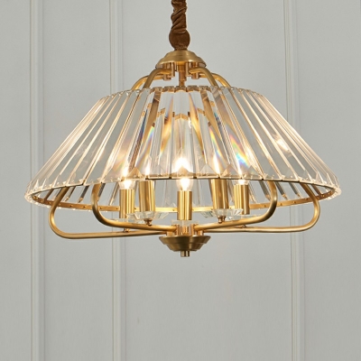 5-Light Suspension Lighting Modernist Style Cone Shape Metal Chandelier Lights