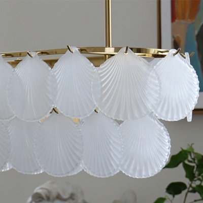 6-Light Suspension Light Minimalist Style Geometry Shape Glass Hanging Island Lights