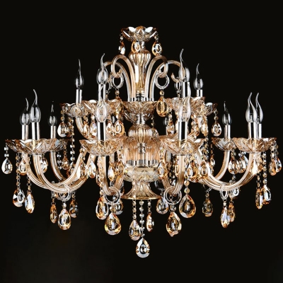 European Style Chandelier 15 Head Candle Shape Ceiling Chandelier for Living Room