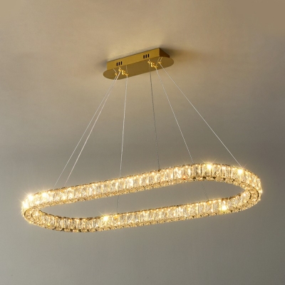 Nordic Style LED Pendant Light Modern Style Crystal Metal Remote Control Stepless Dimming Hanging Light for Dinning Room