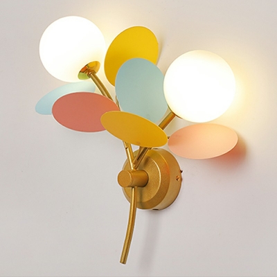 Nordic Style Wall Mounted Light Fixture Modern Macaron Flush Wall Sconce for Bedroom
