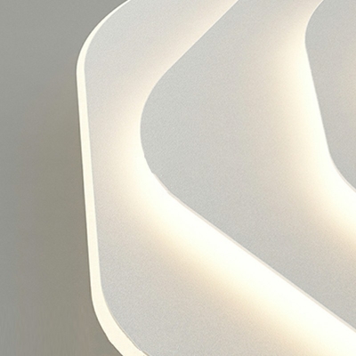 White Led Flush Ceiling Lights Flower Shade Modern Style Acrylic Led Flush Mount Fixture for Dining Room