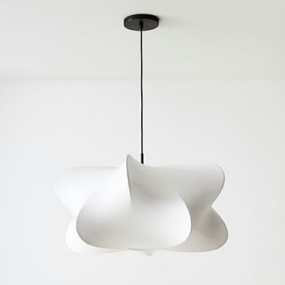 1-Light Hanging Light Fixtures Contemporary Style Geometric Shape Fabric Pendant Lighting