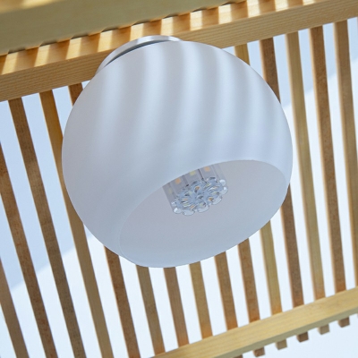 3-Light Island Chandelier Lights Modern Style Roof Shape Glass Hanging Pendant