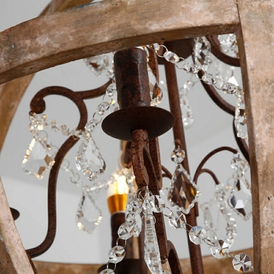 5 Light Globe Crystal Chandelier Pendant Light Traditional Living Room Hanging Chandelier