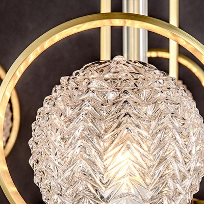 8-Light Ceiling Suspension Lamp Modernist Style Globe Shape Metal Chandelier Lighting Fixtures