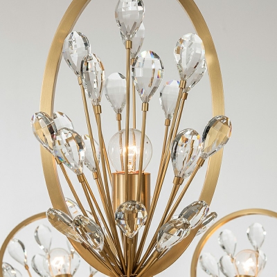 9-Light Suspension Lighting Modernist Style Oval Shape Metal Chandelier Lights