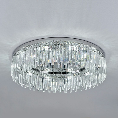 Contemporary Round Flush Mount Ceiling Light K9 Crystal Led Ceiling Lights