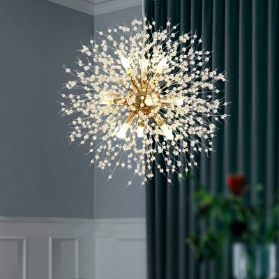 Creative Crystal Dandelion Shape Chandelier for Corridor Hall and Bedroom