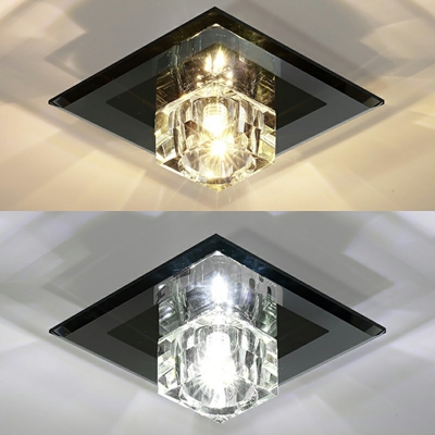 Modern Square Flush Mount Light Fixture Crystal Flush Mount Ceiling Light