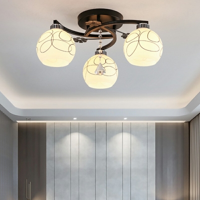 Modern Style Ceiling Flush Mount Lights Crystal Material Ceiling Lighting for Living Room Bedroom