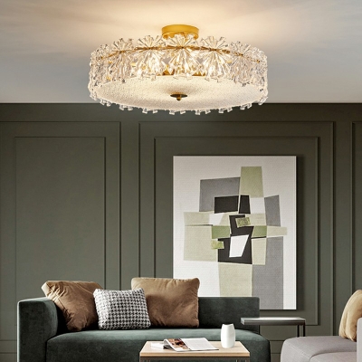 Modern Style LED Flushmount Light Nordic Style Metal Glass Celling Light for Living Room