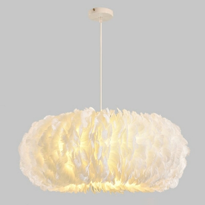 Modernism Hanging Lights 4 Light Feather Chandelier for Bedroom Living Room