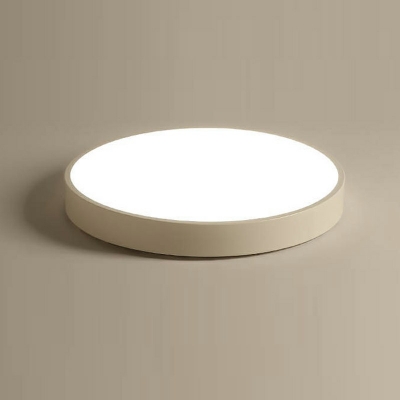 White Led Flush Mount Lights Round Shade Simplicity Style Acrylic Led Surface Mount Ceiling Lights for Living Room