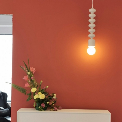 1-Light Down Lighting Pendant Minimalist Style Liner Shape Metal Hanging Ceiling Light