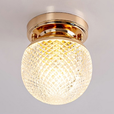 1-Light Flush Mount Lighting Traditional Style Globe Shape Metal Ceiling Mounted Fixture