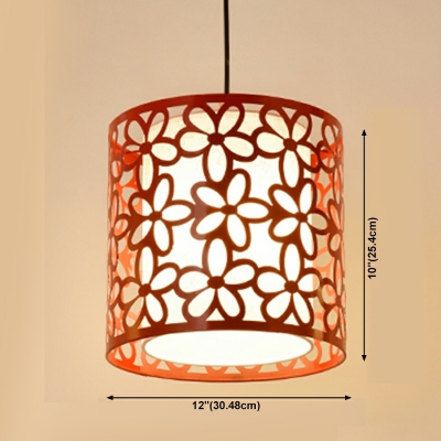 1-Light Hanging Ceiling Lights Contemporary Style Cylinder Shape Metal Pendant Lighting Fixtures