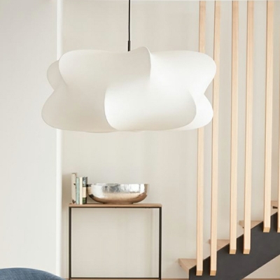 1-Light Hanging Light Fixtures Contemporary Style Geometric Shape Fabric Pendant Lighting