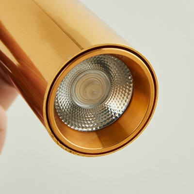 1-Light Hanging Lighting Minimalist Style Tube Shape Metal Warm Light Drop Pendant