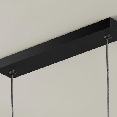 1-Light Hanging Pendant Minimal Style Liner Shape Metal Island Chandelier