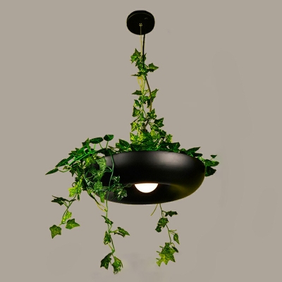 1-Light Pendant Ceiling Lights Industrial Style Saucer Shape Metal Suspension Lamp