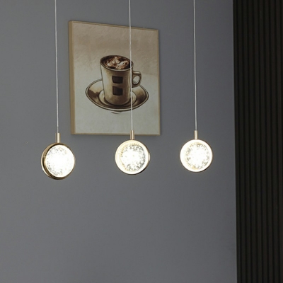 1-Light Suspension Lamp Contemporary Style Ball Shape Crystal Warm Light Pendant Ceiling Lights