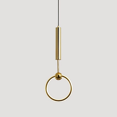 1-Light Suspension Pendant Minimalist Style Ring Shape Metal Warm Light Hanging Lamps