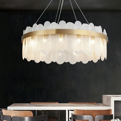 10-Light Hanging Chandelier Contemporary Style Round Shape Metal Ceiling Suspension Lamp