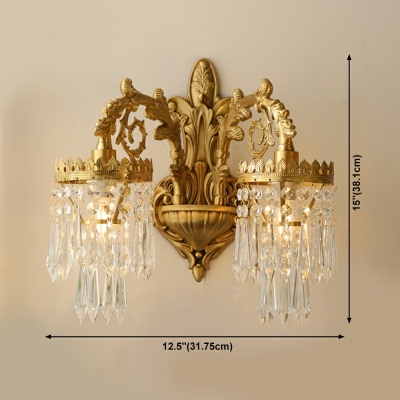2-Light Sconce Lights Simplicity Style Teardrops Shape Metal Wall Mounted Light Fixture