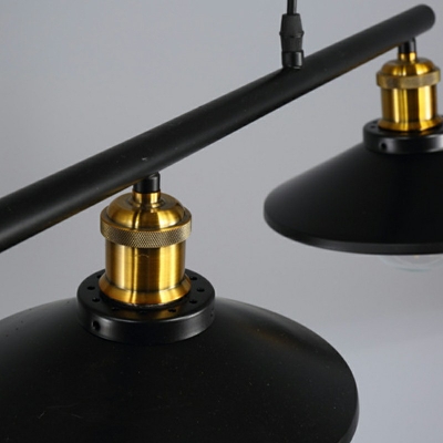 3-Light Island Chandelier Lights Industrial Style Cone Shape Metal Pendant Light Kit