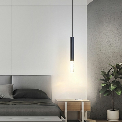 Acrylic 1 Light Cylinder Hanging Ceiling Light Modern LED Simplicity Pendants Light Fixtures for Bedroom