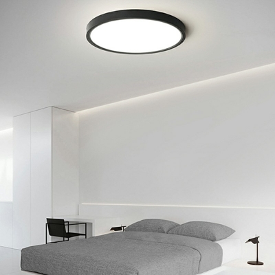 Black Flush Ceiling Light Round Shade Simplicity Style Acrylic Led Surface Mount Ceiling Lights for Living Room