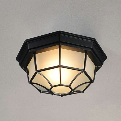 Flush Mount Ceiling Light Lattice Shade Modern Style Glass Led Flush Light for Dining Room