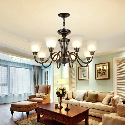 Designer Style Chandelier Glass Shade Ceiling Chandelier for Living Room