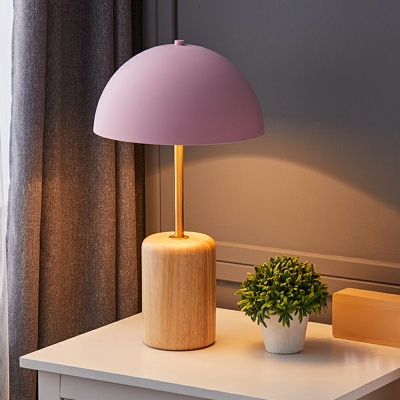 Macaron Style Table Lamp Night 1 Light Wood Table Lamps for Bedroom Living Room