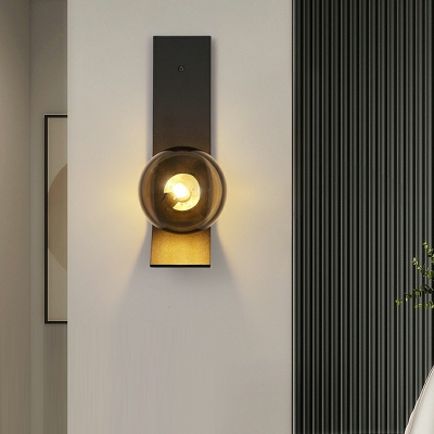 Metal Modern Wall Mounted Light Fixture 1 Light Living Room Flush Wall Sconce