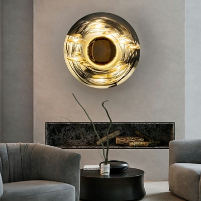 Minimalist Wall Light Sconce Round Shape Warm Light Wall Mounted Light Fixture for Living Room