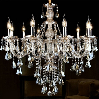 Single Tier Chandelier Pendant Light Crystal Traditional Antique Chandeliers for Living Room