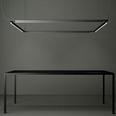 1-Light Hanging Lamp Minimalist Style Liner Shape Metal Pendant Lighting Fixtures