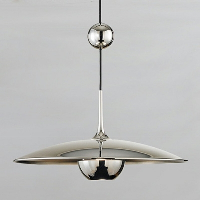 1-Light Pendant Ceiling Lights Contemporary Style Saucer Shape Metal Suspension Lamp